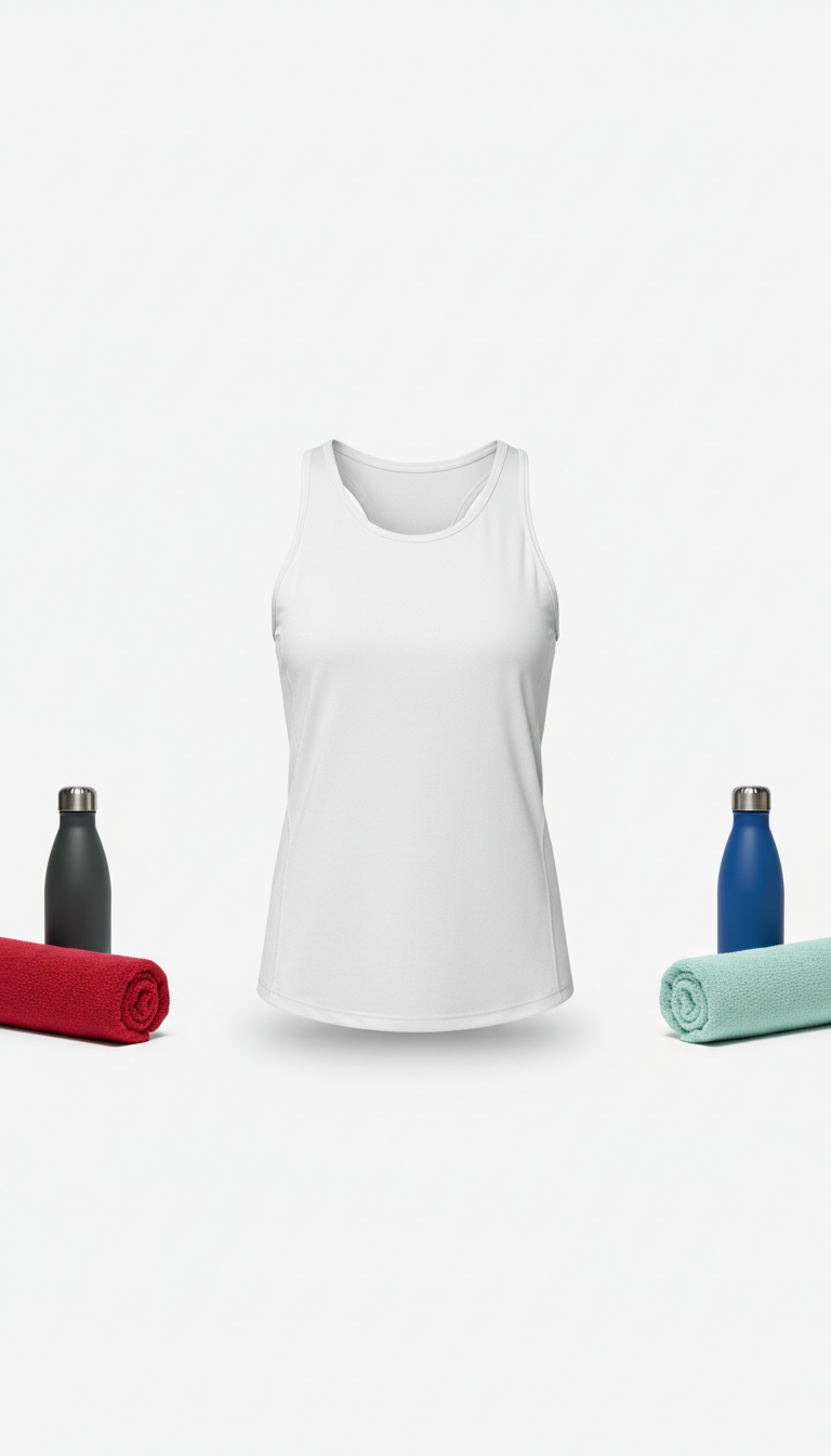 Glacier White Athletic Performance Tank Top