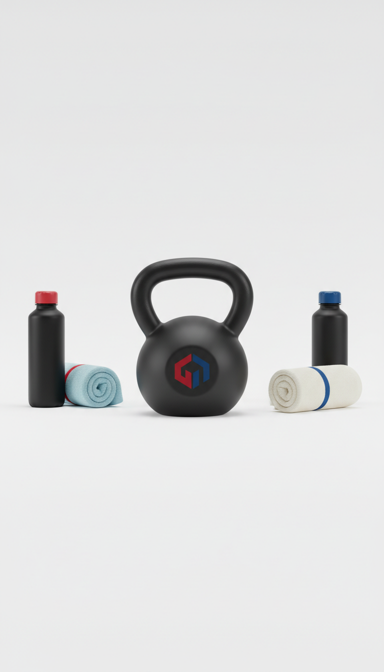 Minimalist Black Kettlebell with Insignia