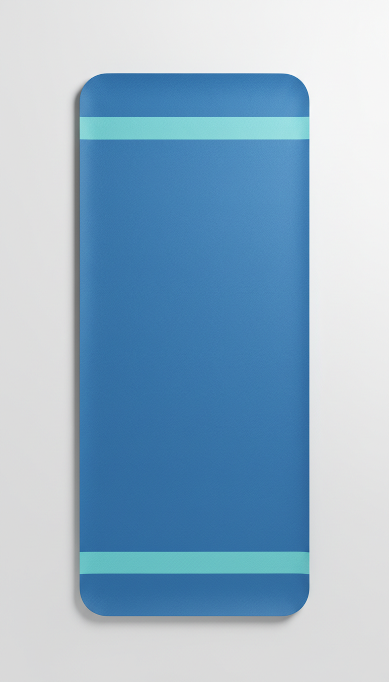 Electric Blue Yoga Mat with Aqua Banding
